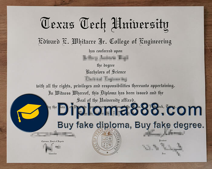 Texas Tech University diploma