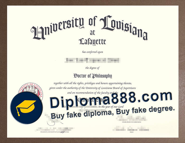 University of Louisiana at Lafayette diploma