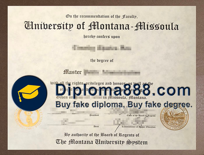 University of Montana diploma