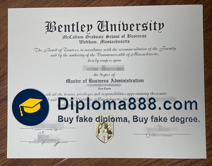 Bentley University diploma