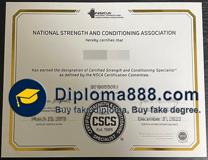 Certified Strength and Conditioning Specialist certificate