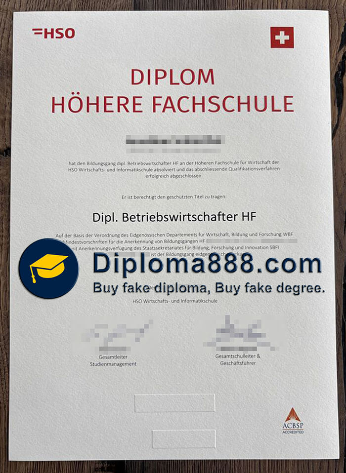 HSO Wirtschafts-und Informatikschule Diplom