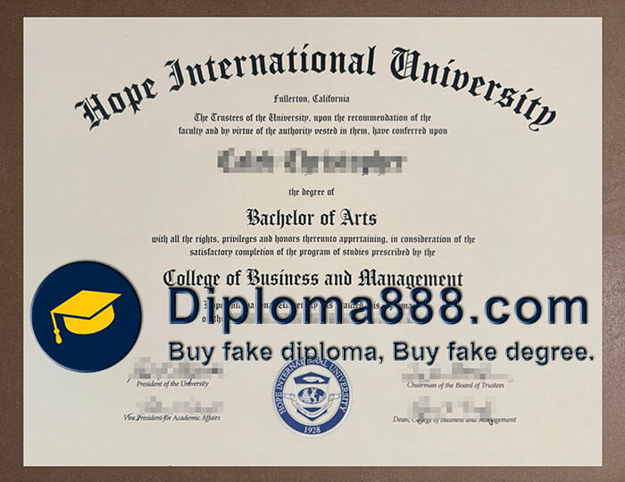 Hope International University diploma