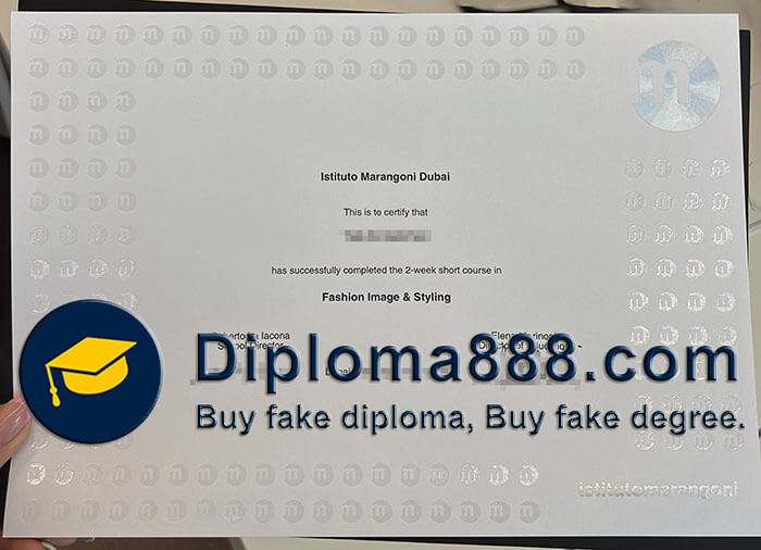 Istituto Marangoni Dubai certificate