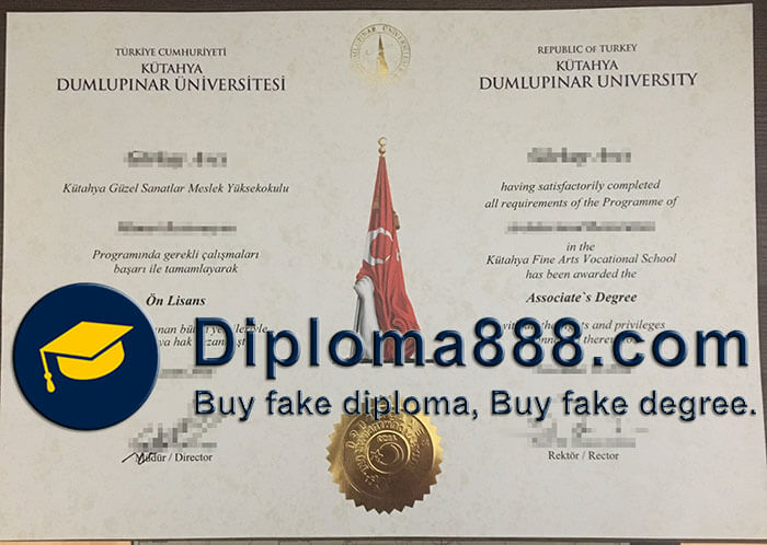 Kütahya Dumlupınar University diploma