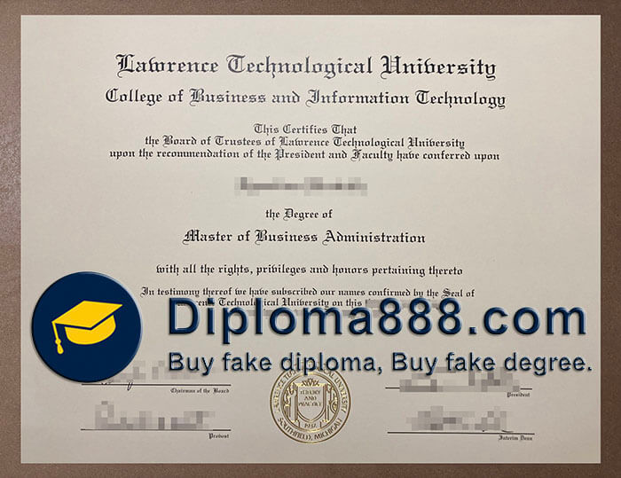 Lawrence Technological University diploma