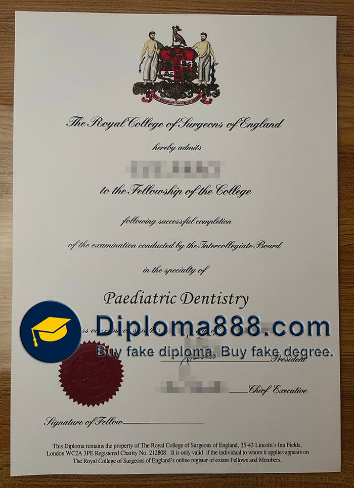 Royal College of Surgeons of England certificate