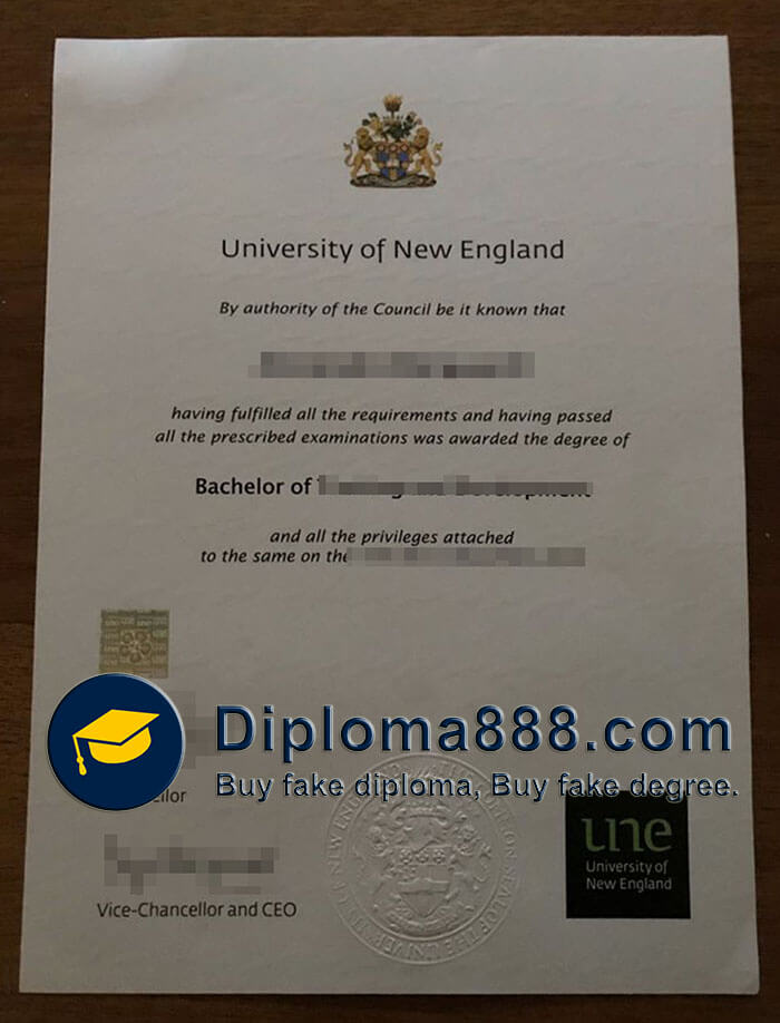 University of New England diploma