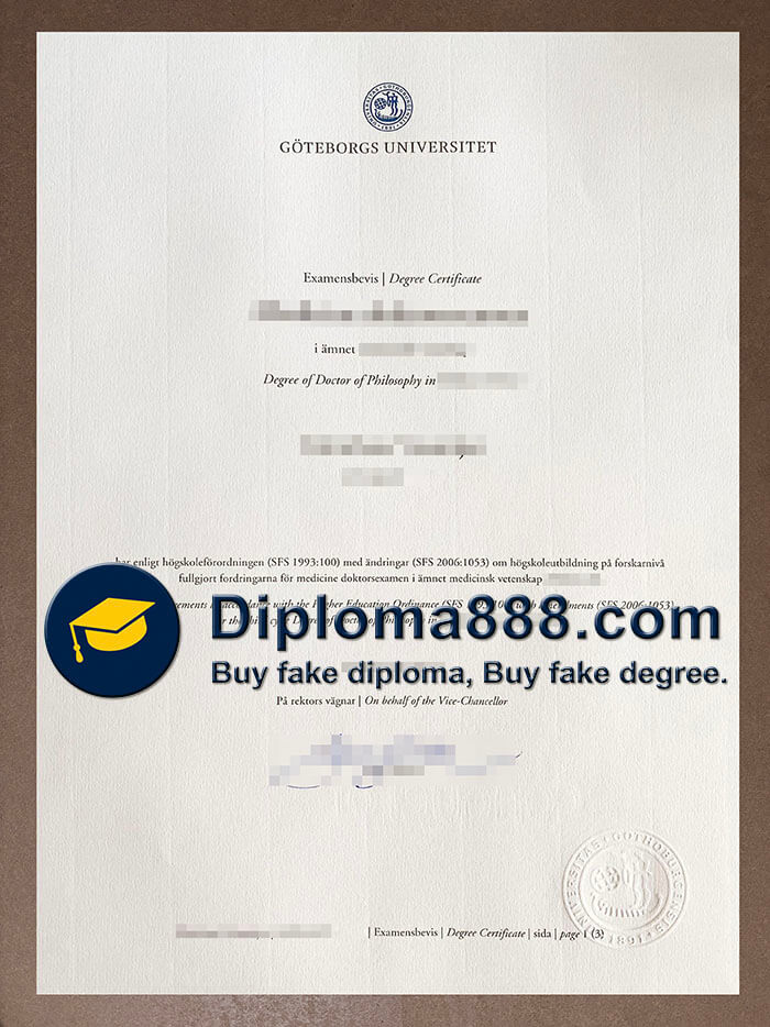 Göteborgs Universitet diploma