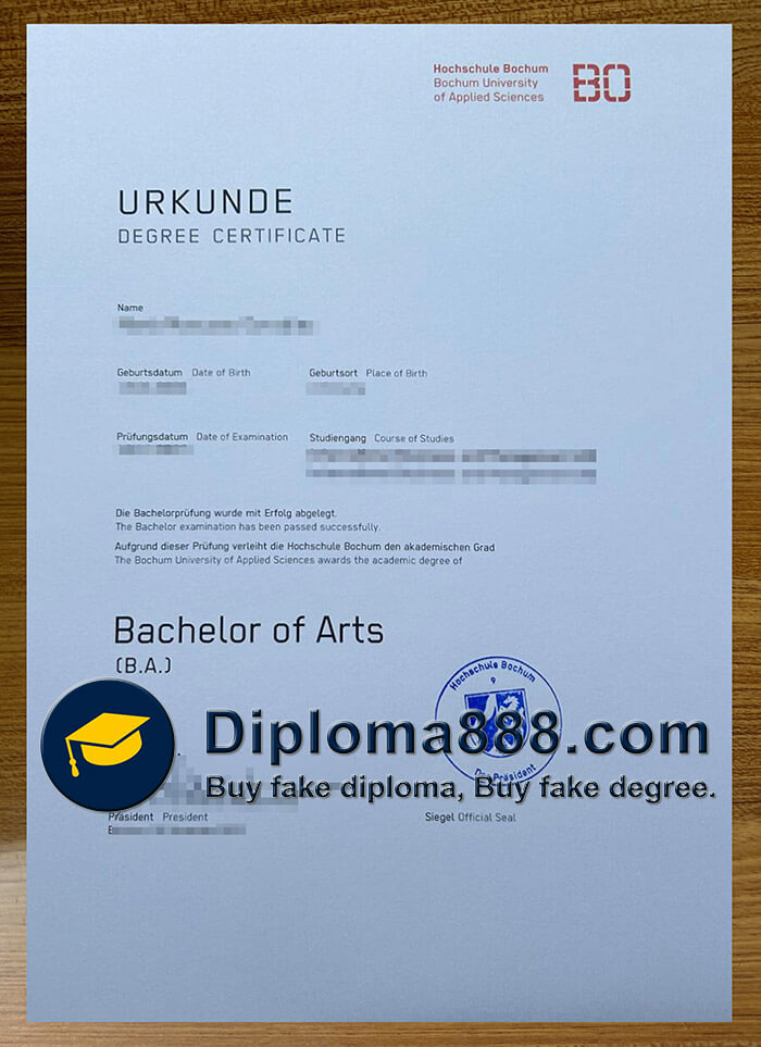 Hochschule Bochum Urkunde