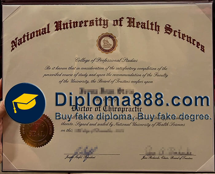 National University of Health Sciences diploma