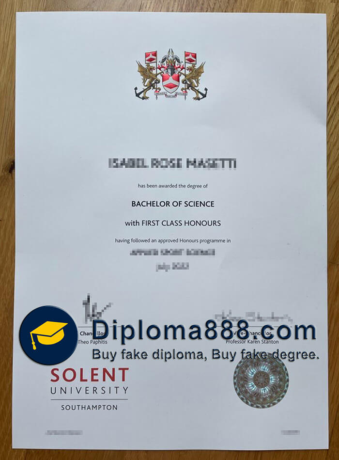 Southampton Solent University diploma
