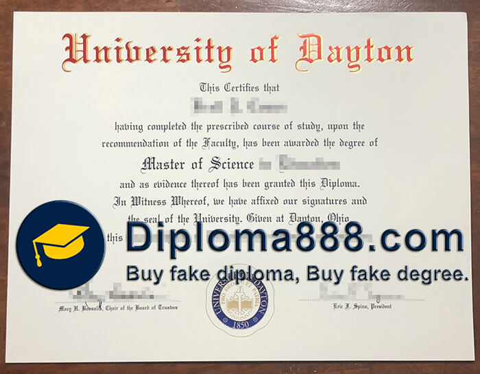 University of Dayton certificate