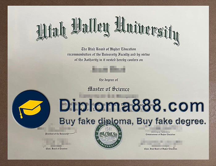 Utah Valley University diploma