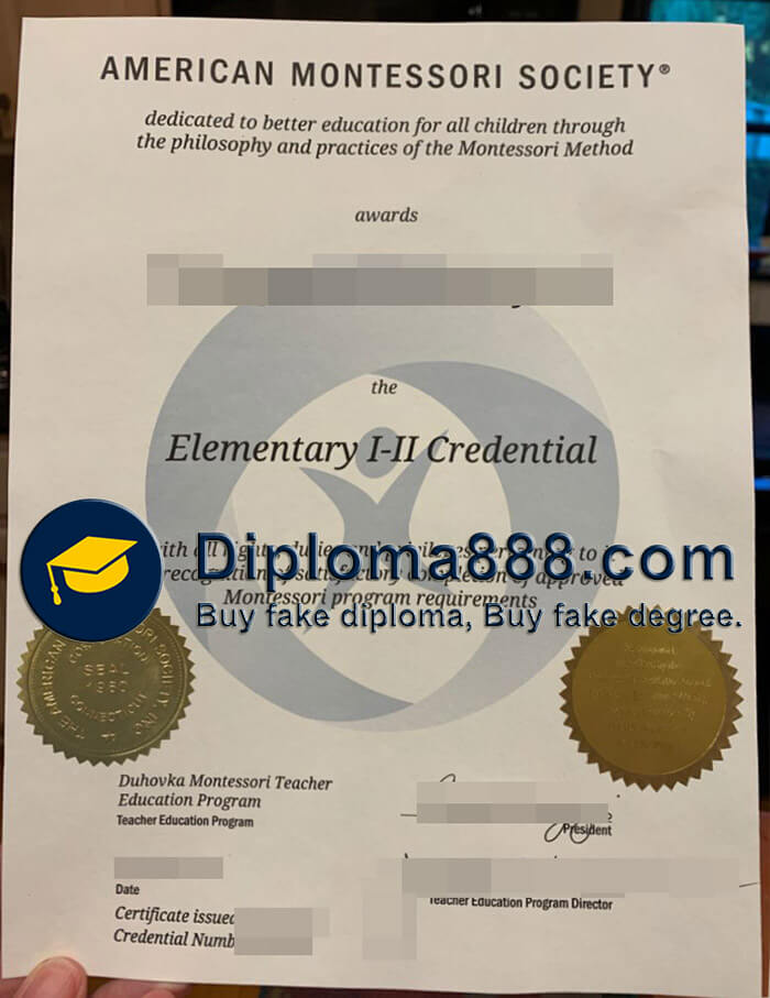 American Montessori Sciety diploma