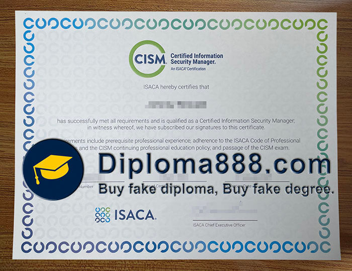 Certified Information Security Manager certificate