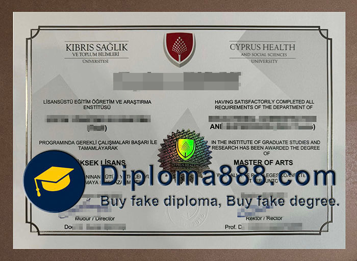 Cyprus Health and Social Sciences University diploma