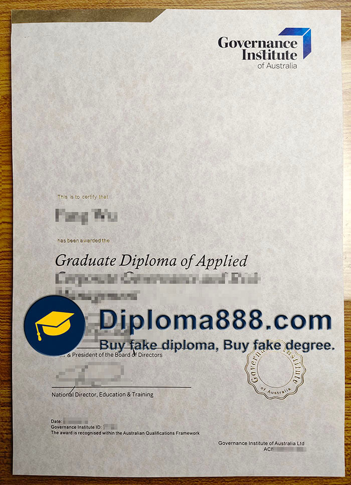 Governance Institute of Australia certificate