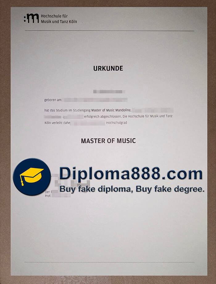 Hochschule für Musik und Tanz Köln Zeugnis