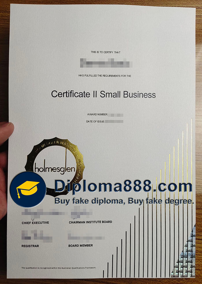Holmesglen Institute diploma