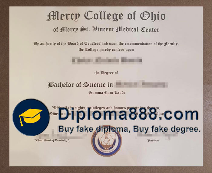 Mercy College of Ohio diploma