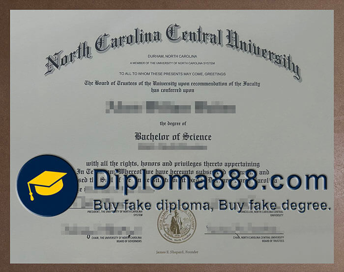 North Carolina Central University diploma