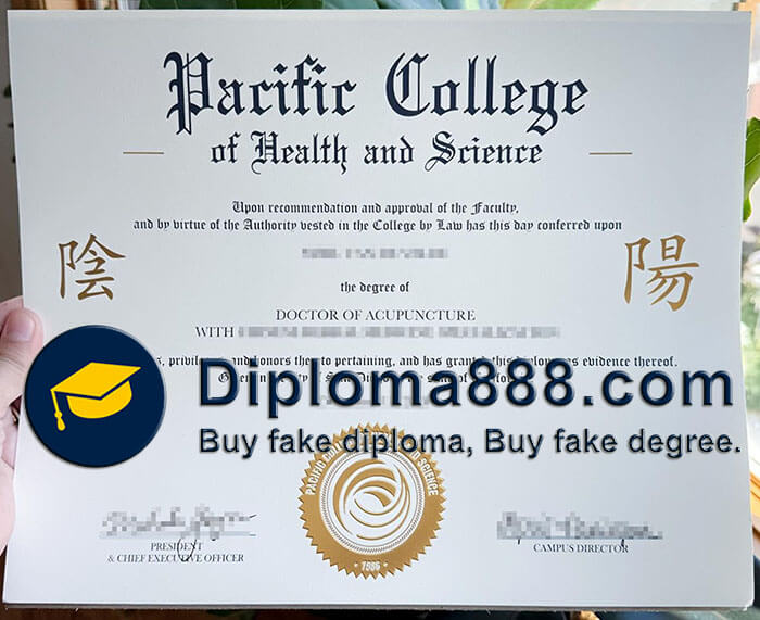 Pacific College of Health and Science diploma
