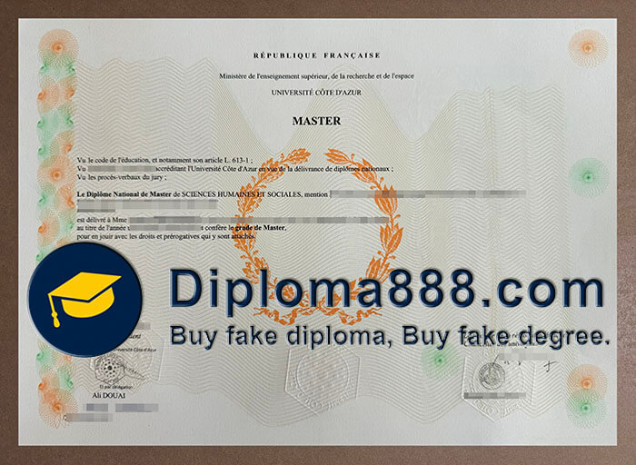 Université Côte D'Azur diploma