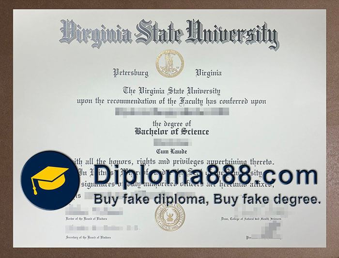 Virginia State University diploma