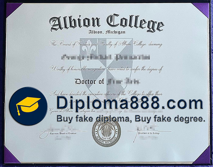 Albion College diploma