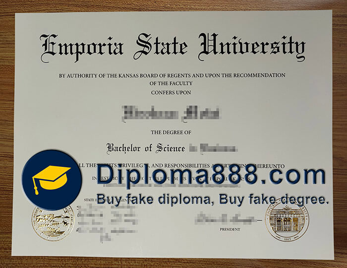 Emporia State University diploma