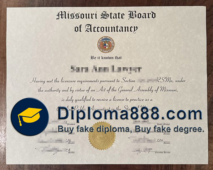Missouri State CPA certificate