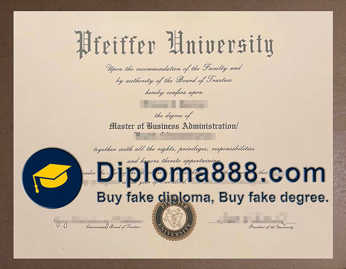 Pfeiffer University diploma