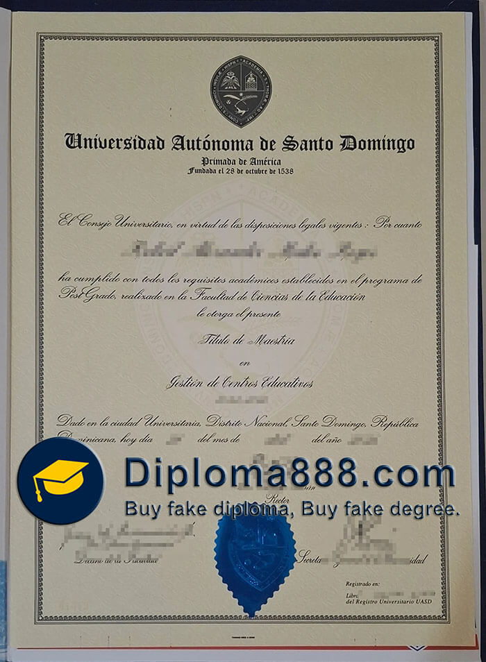 Universidad Autónoma de Santo Domingo diploma