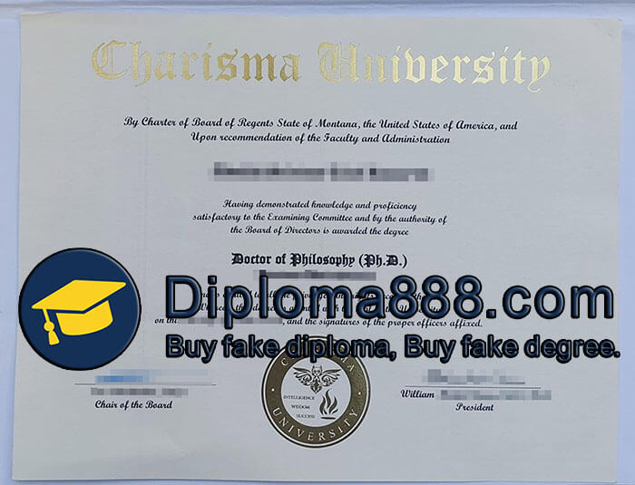 Charisma University diploma