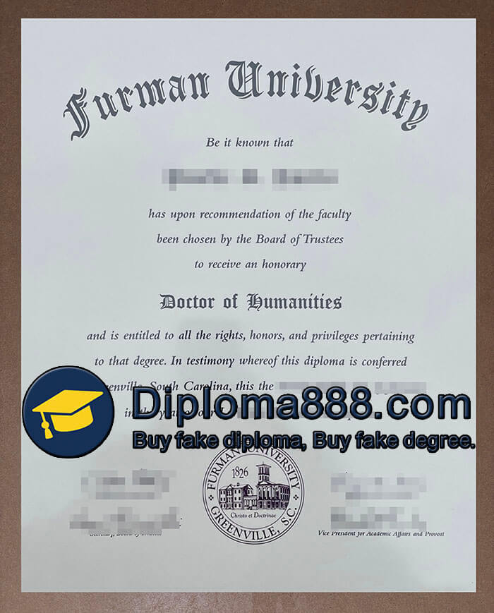 Furman University diploma