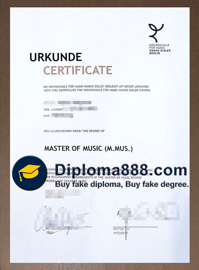 Hochschule für Musik Hanns Eisler Berlin Zeugnis