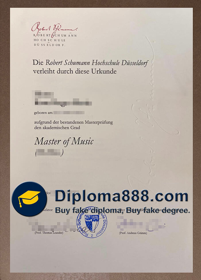 Robert Schumann Hochschule Düsseldorf Zeugnis