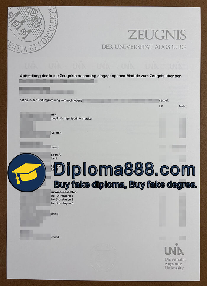 Universität Augsburg Urkunde