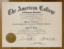 Order a copy of American College of Financial Services diploma