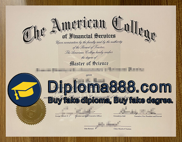 American College of Financial Services degree