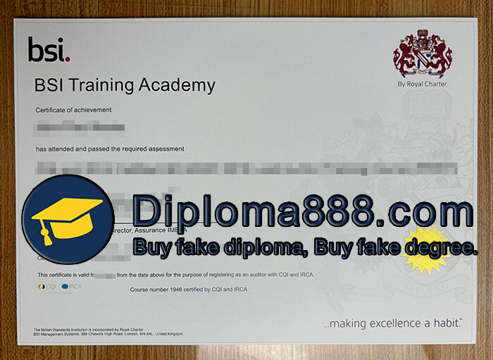 BSI Training Academy diploma