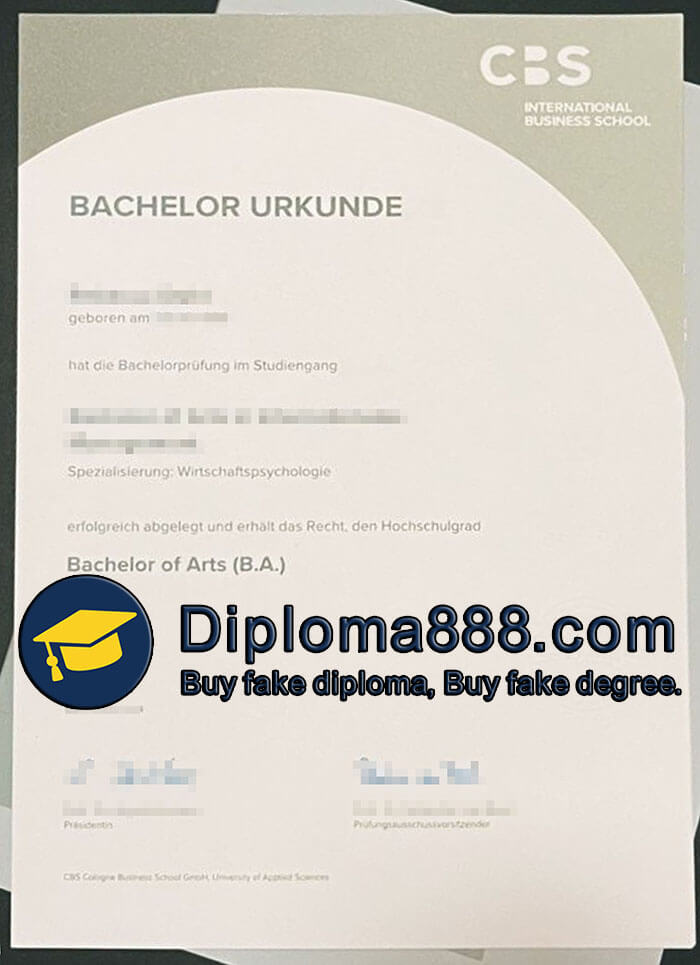 CBS International Business School Zeugnis