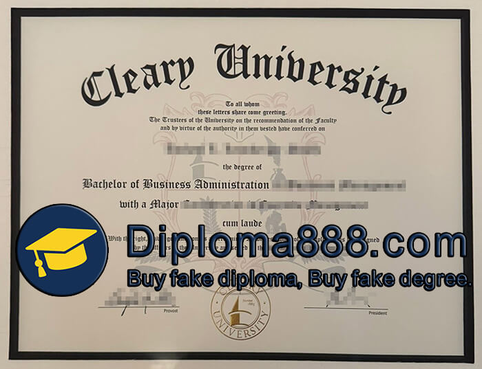 Cleary University diploma