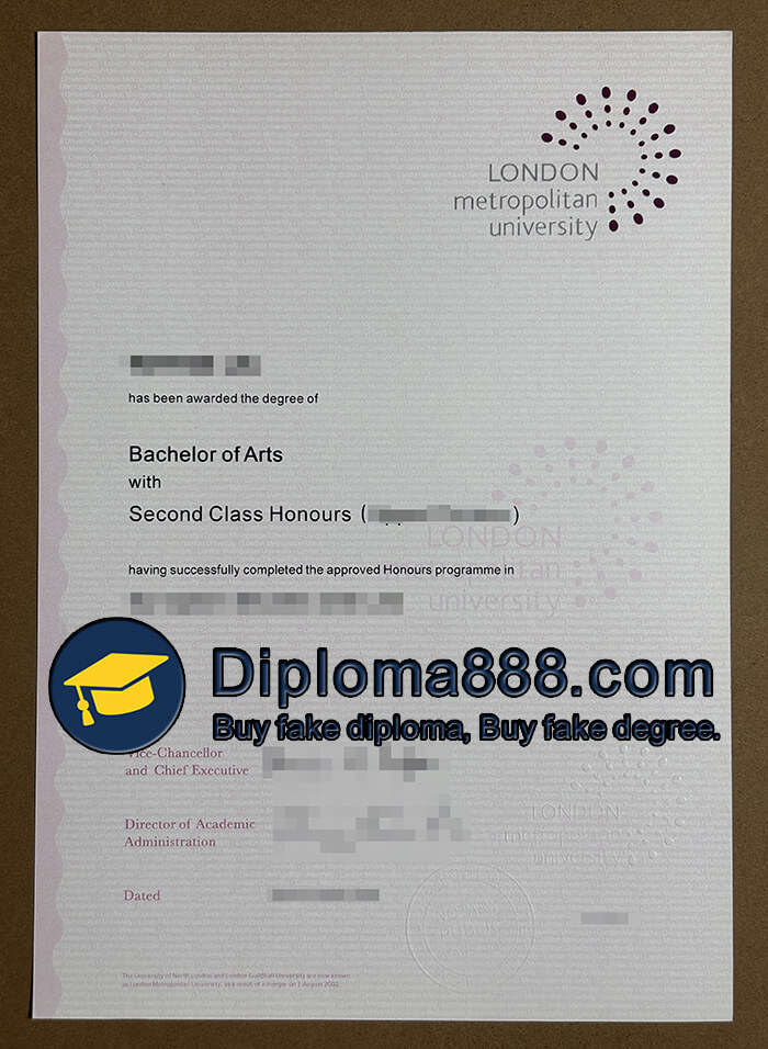 London Metropolitan University diploma