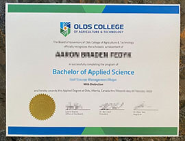 Copy Your Olds College of Agriculture and Technology diploma