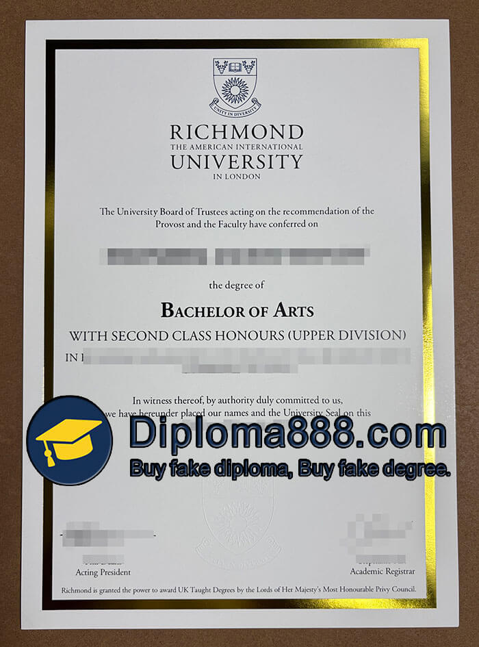 Richmond American University London degree