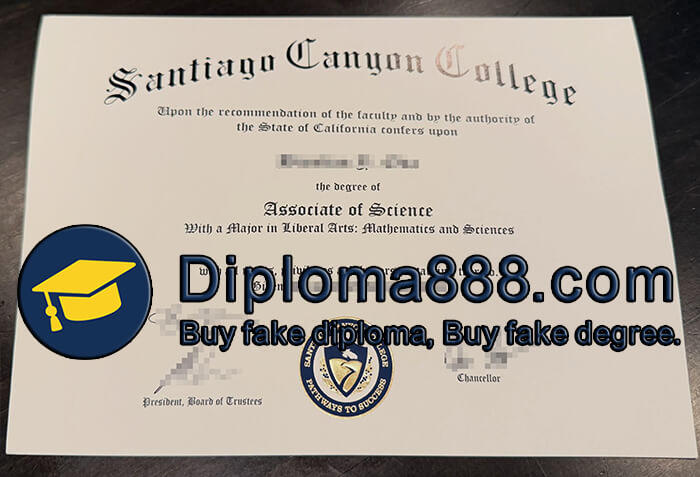 Santiago Canyon College diploma