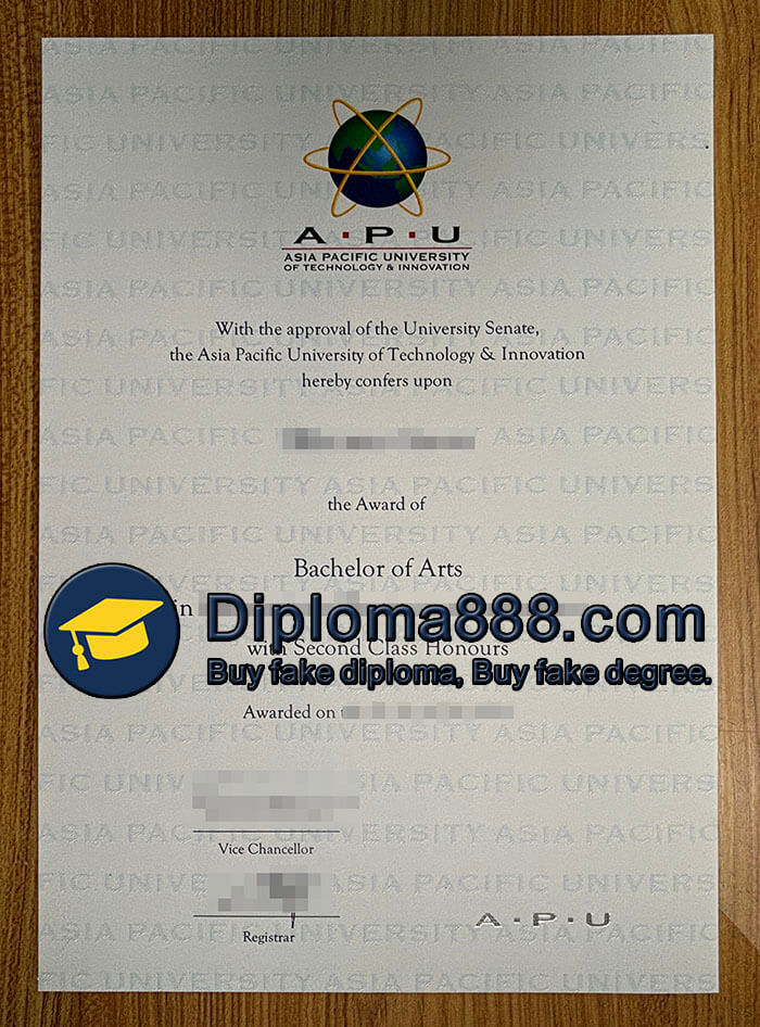 Asia Pacific University of Technology and Innovation diploma