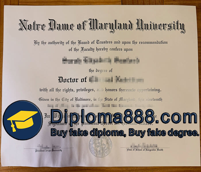 Notre Dame of Maryland University diploma